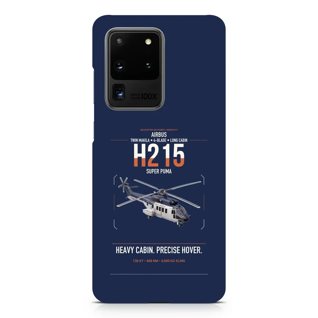 Airbus H215 design on samsung case - navy blue