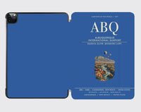 Thumbnail for KK|Albuquerque International Sunport (ABQ) design on blue ipad tablet case