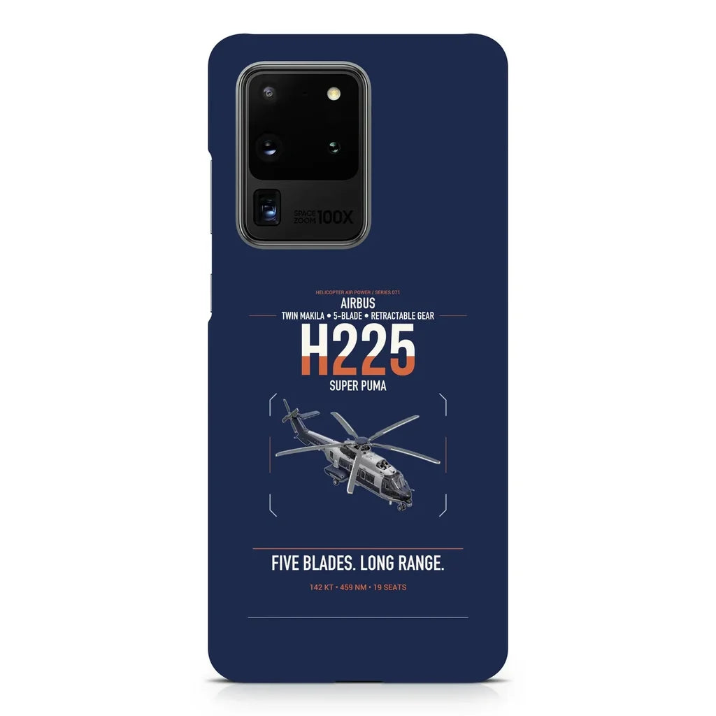 Airbus H225 design on samsung case - navy blue