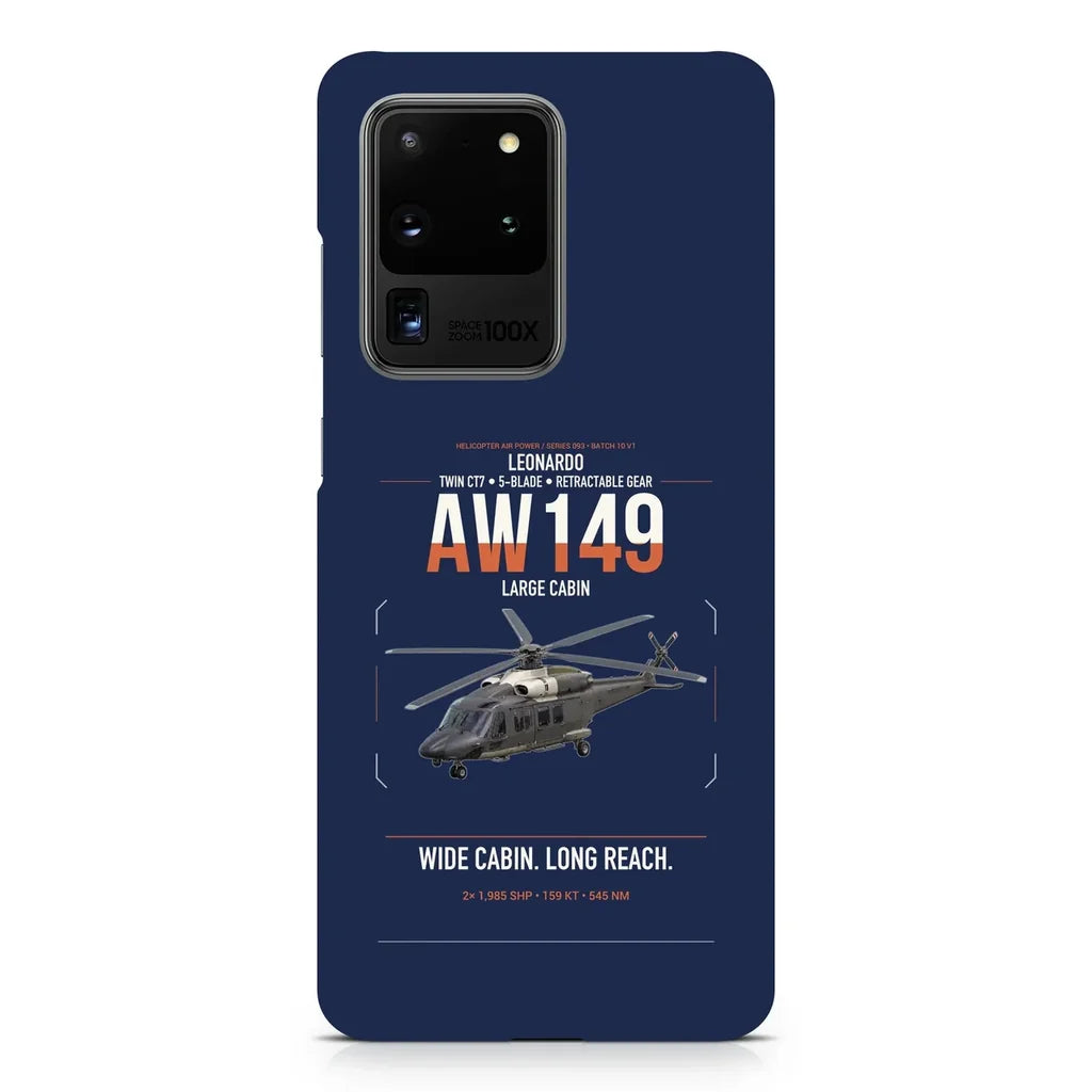 Leonardo AW149 design on samsung case - navy blue