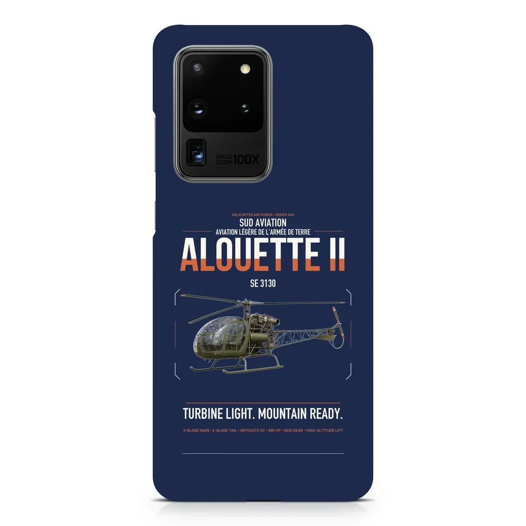Sud Aviation SE 3130 Alouette II design on samsung case - navy blue