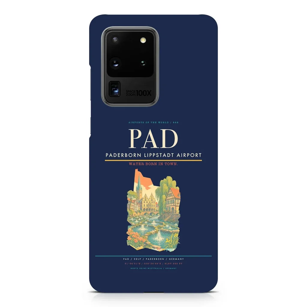 Paderborn Lippstadt Airport PAD design on samsung case - navy blue