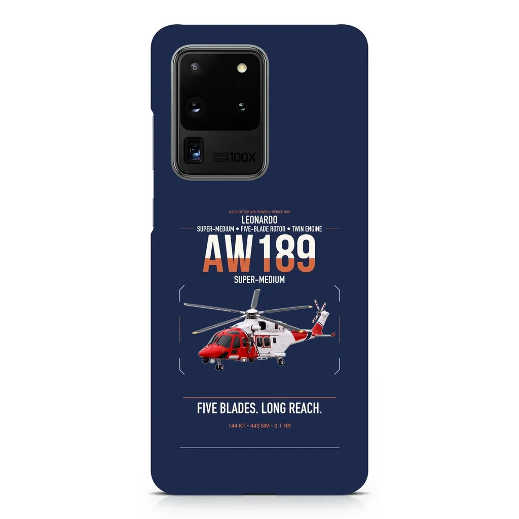 Leonardo AW189 design on samsung case - navy blue