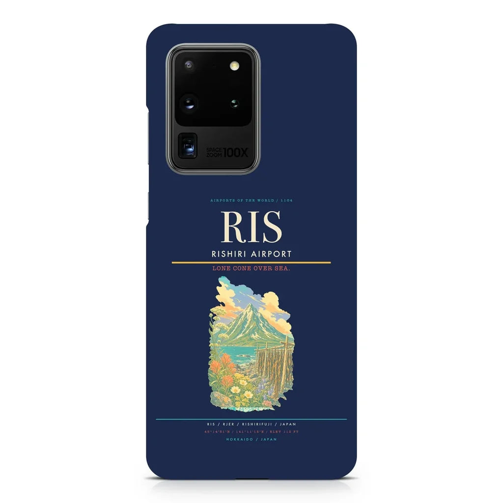 Rishiri Airport RIS design on samsung case - navy blue