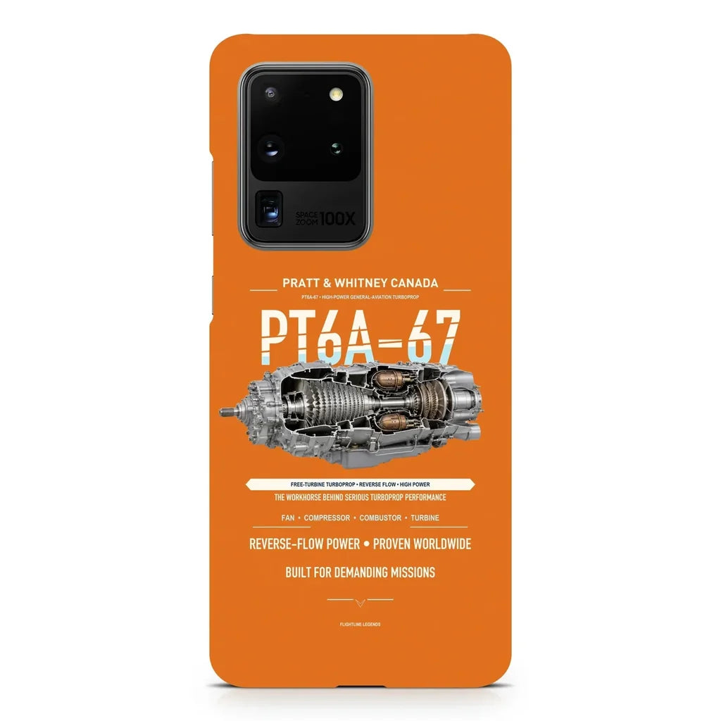 PT6A-67 design on samsung case - orange