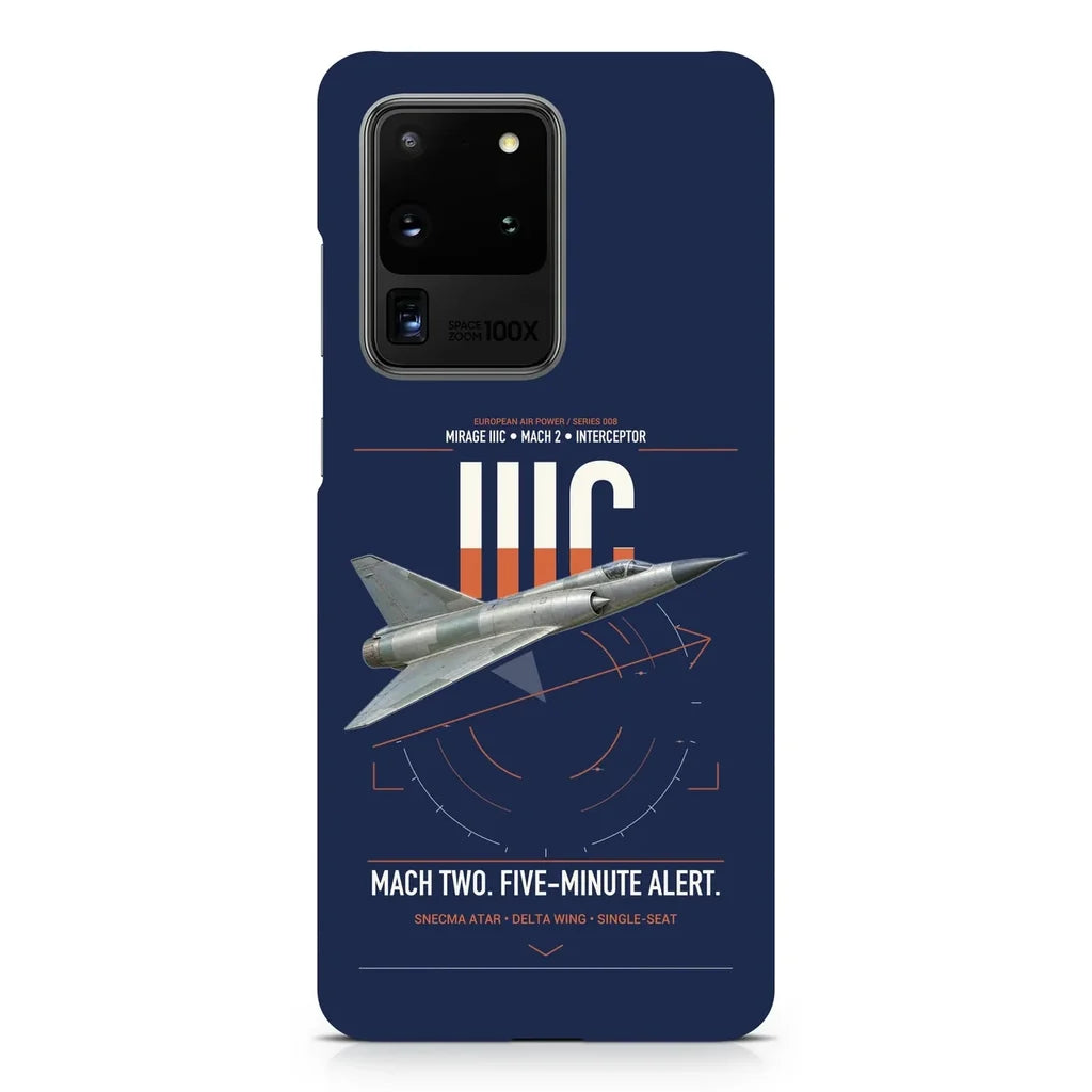 Dassault Mirage IIIC design on samsung case - navy blue
