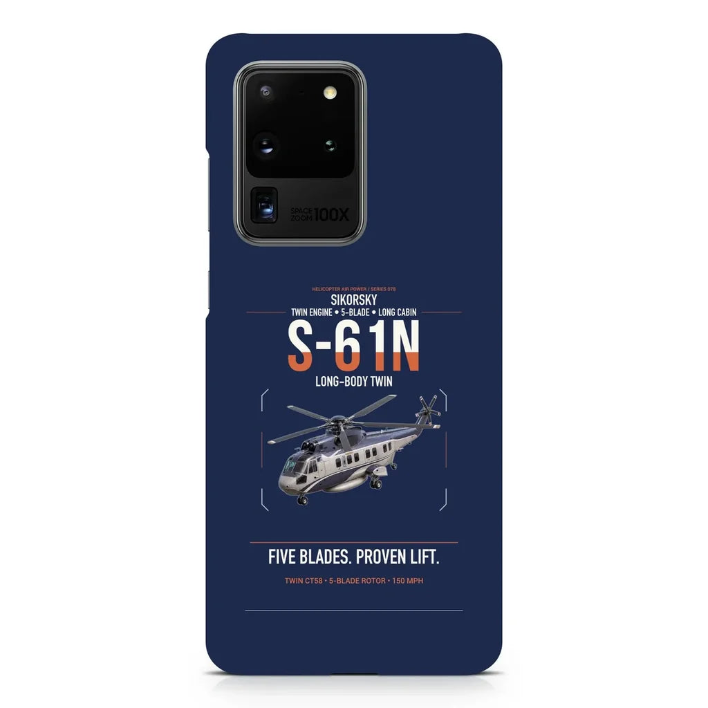 Sikorsky S-61N design on samsung case - navy blue