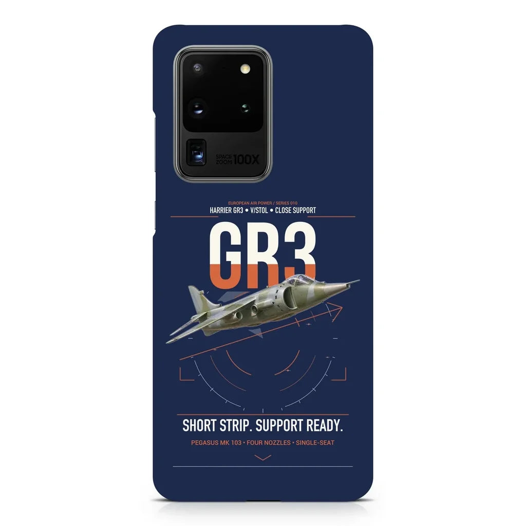 Hawker Siddeley Harrier GR3 design on samsung case - navy blue