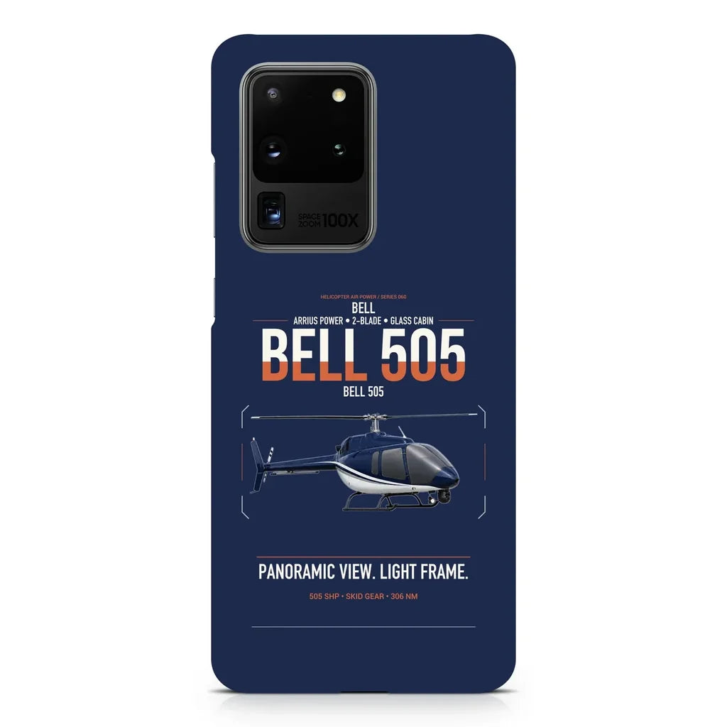 Bell 505 design on samsung case - navy blue