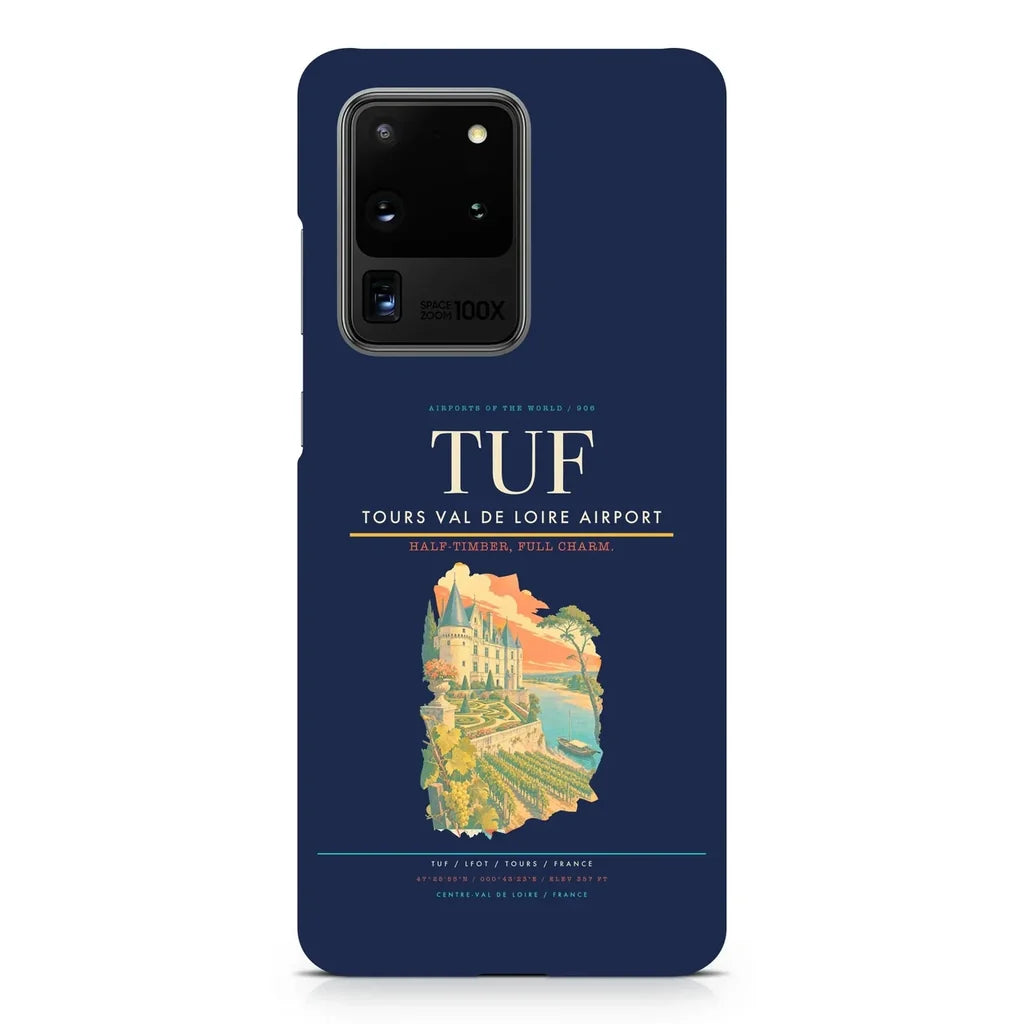 Tours Val de Loire Airport TUF design on samsung case - navy blue