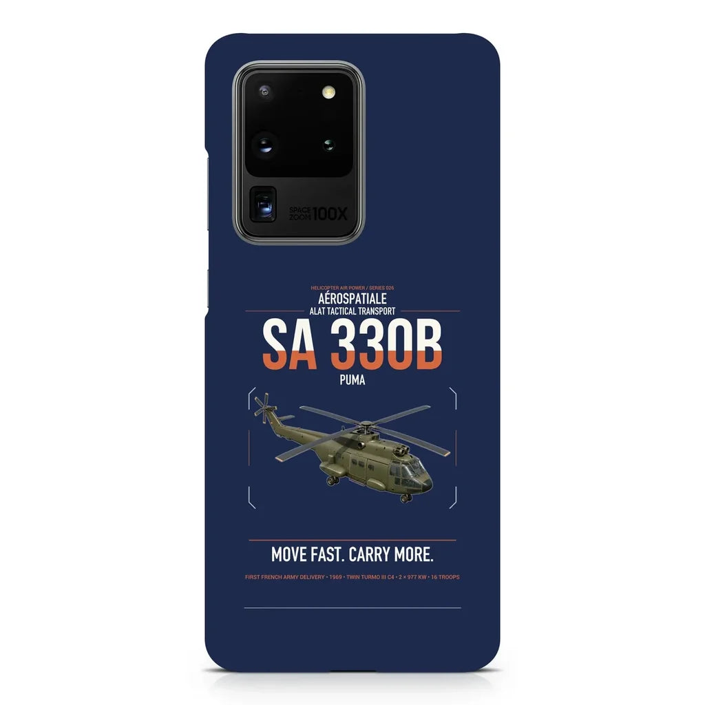 Aérospatiale SA 330B Puma design on samsung case - navy blue
