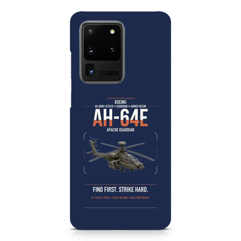 Boeing AH-64E Apache Guardian design on samsung case - navy blue