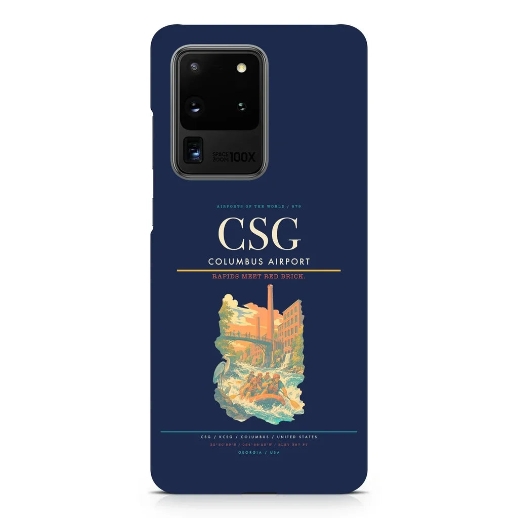 Columbus Airport CSG design on samsung case - navy blue