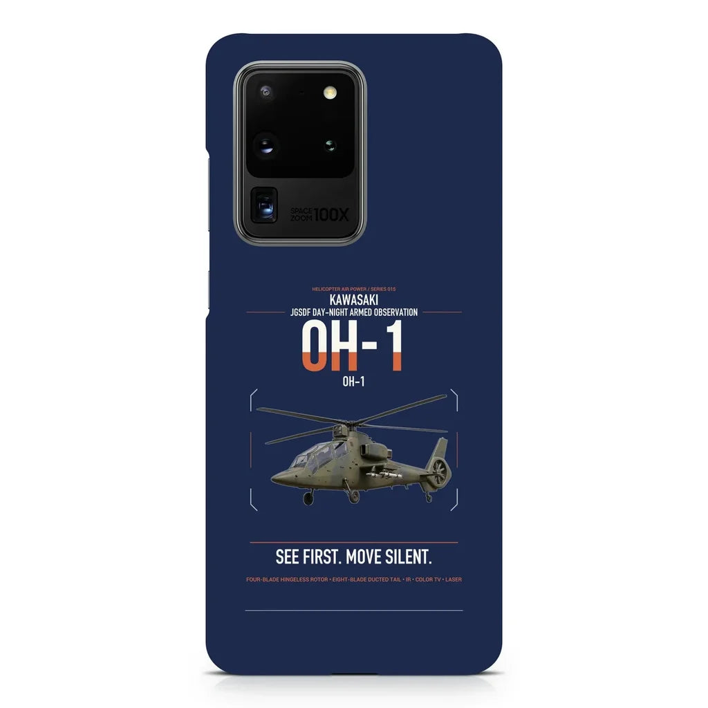 Kawasaki OH-1 design on samsung case - navy blue