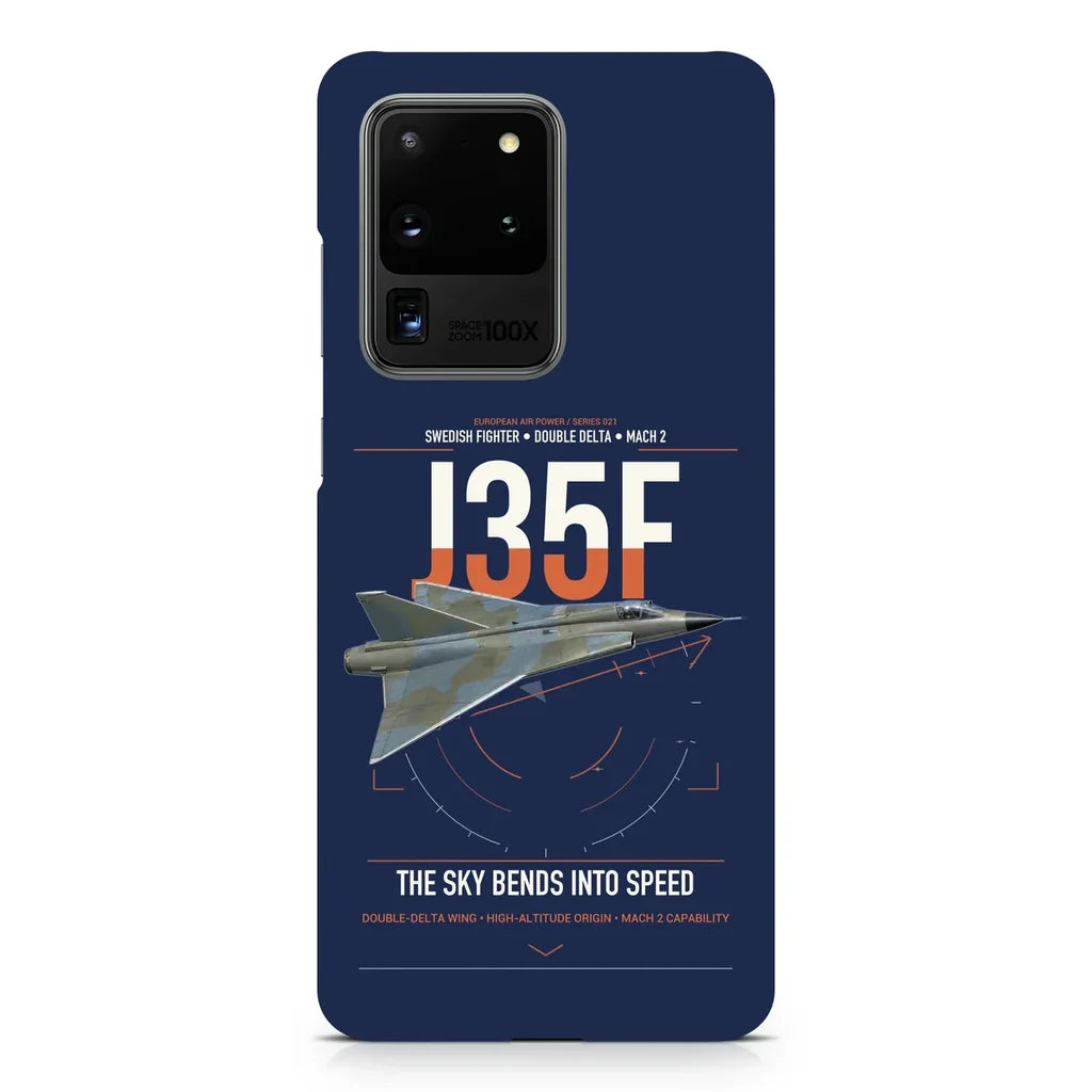 Saab J 35F Draken design on samsung case - navy blue