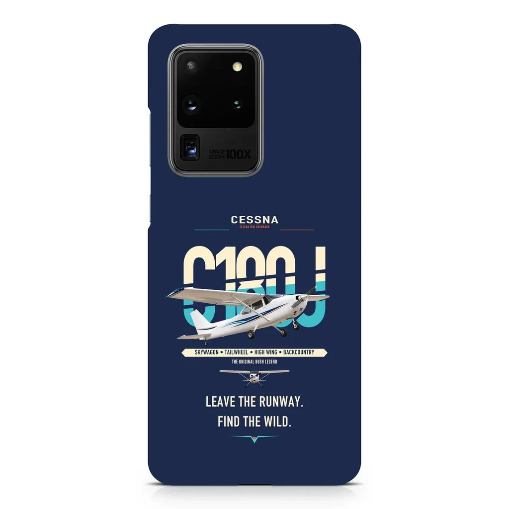 Cessna 180J Skywagon design on samsung case - navy blue