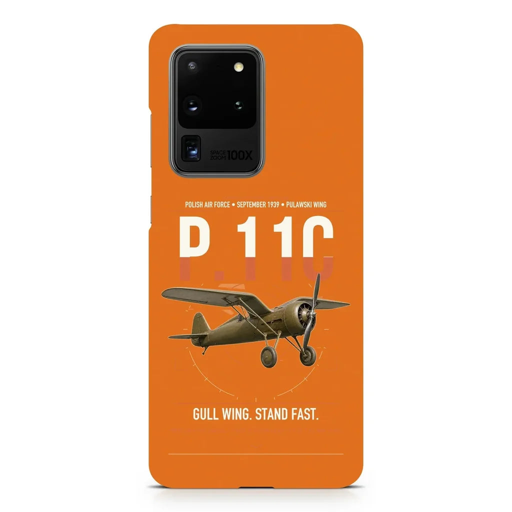PZL P.11c design on samsung case - orange
