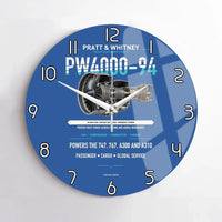 Thumbnail for PW4000-94 design on blue no frame wall clock