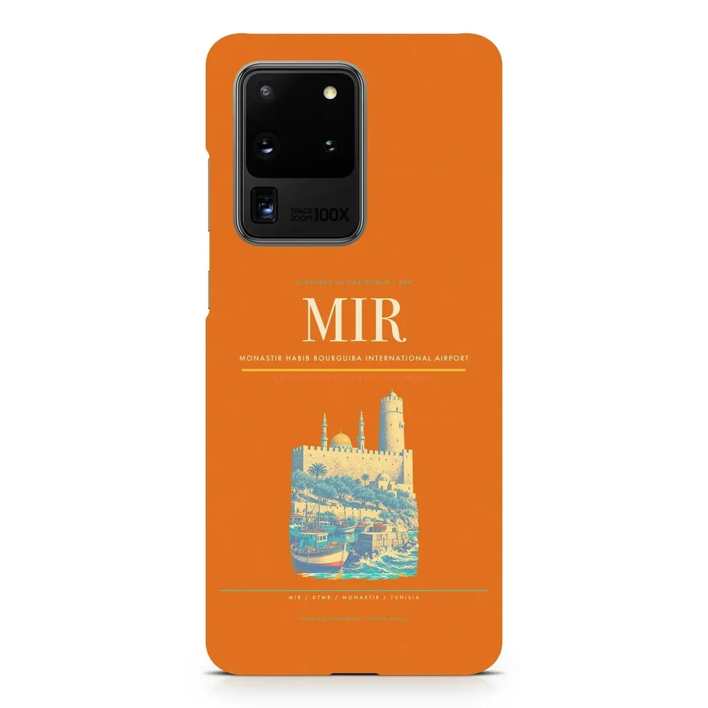 Monastir Habib Bourguiba International Airport MIR design on samsung case - orange