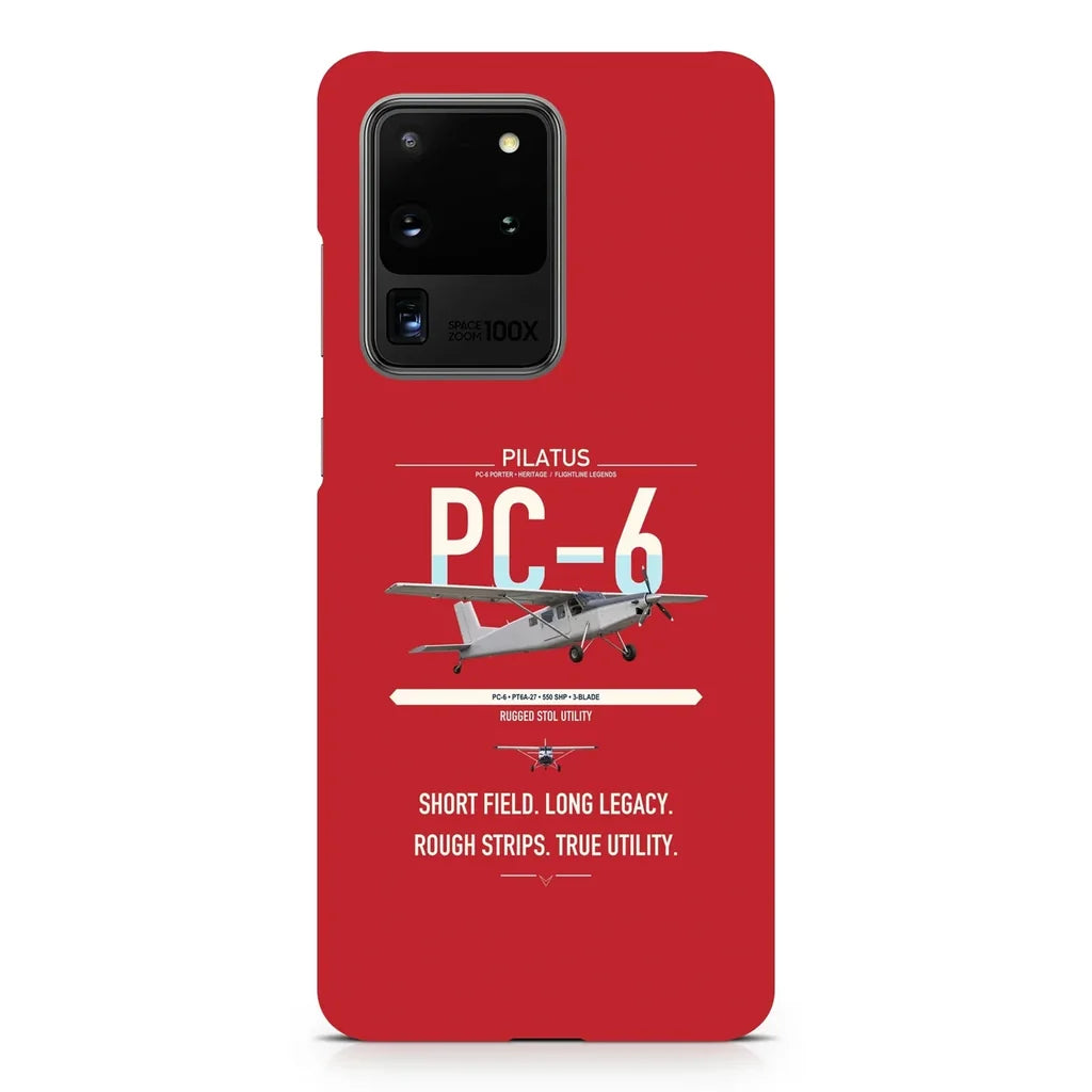 Pilatus PC-6 Porter design on samsung case - red