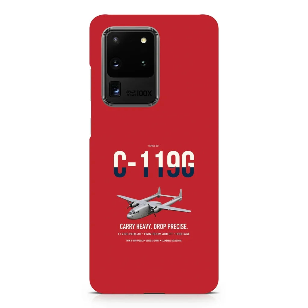 C-119G Flying Boxcar design on samsung case - red