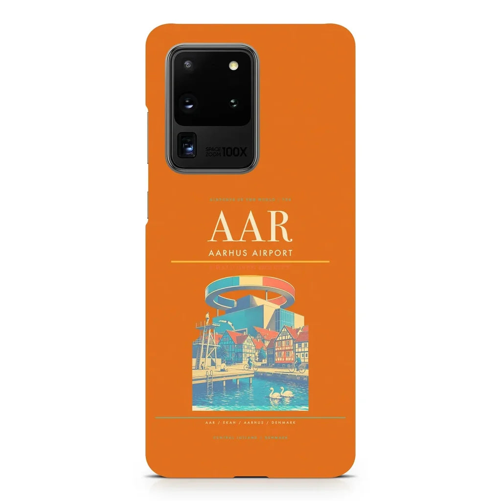 Aarhus Airport AAR design on samsung case - orange