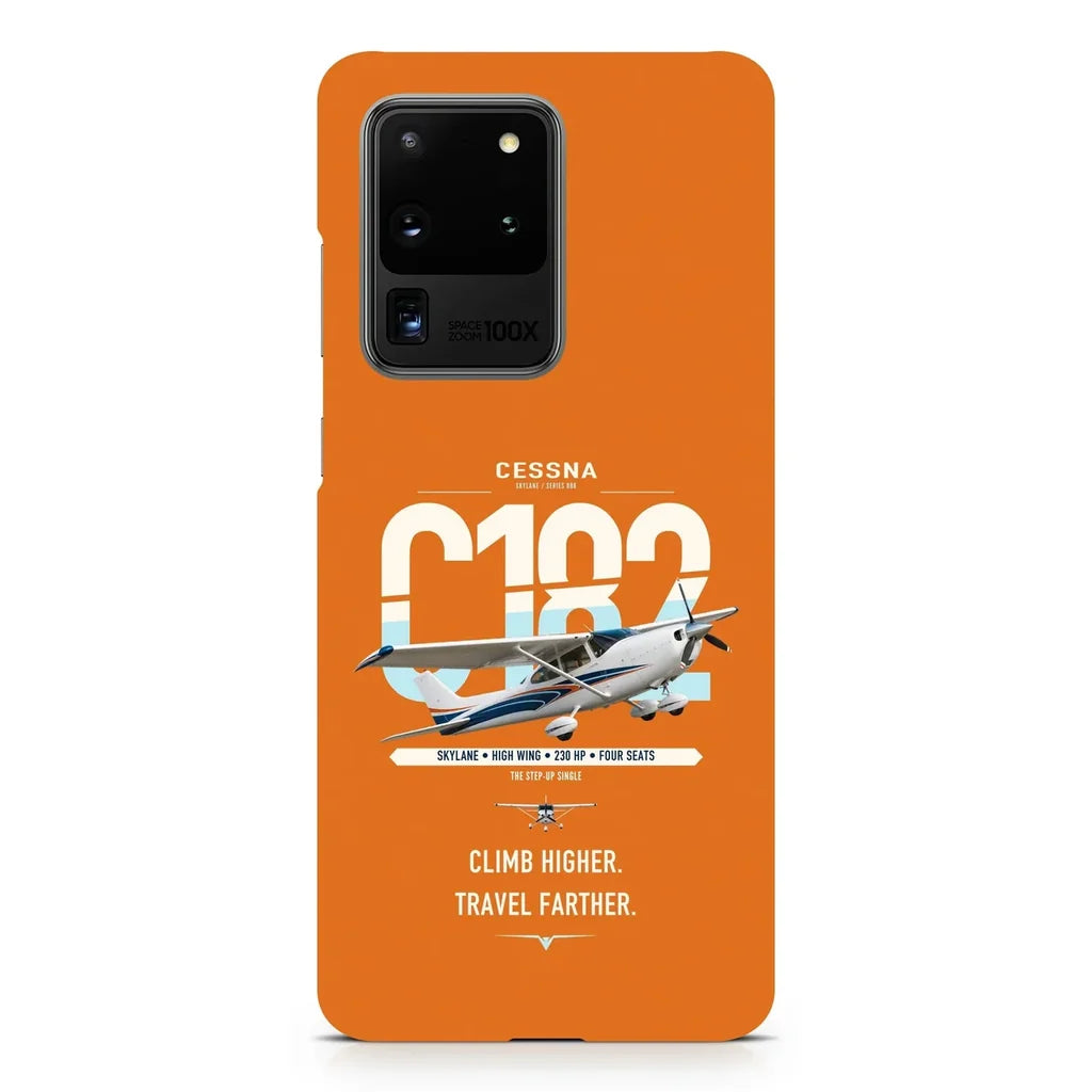 Cessna 182 Skylane design on samsung case - orange