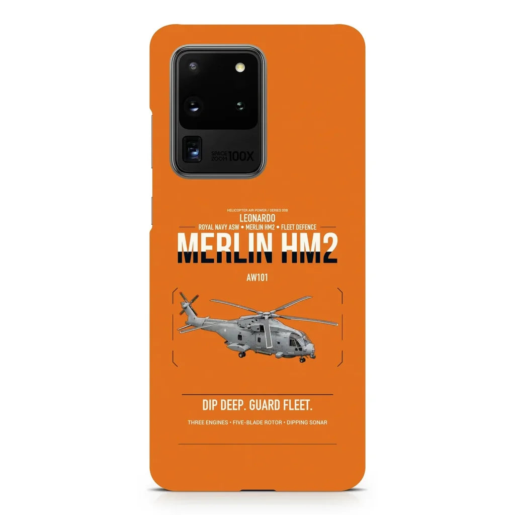 Leonardo AW101 Merlin HM2 design on samsung case - orange