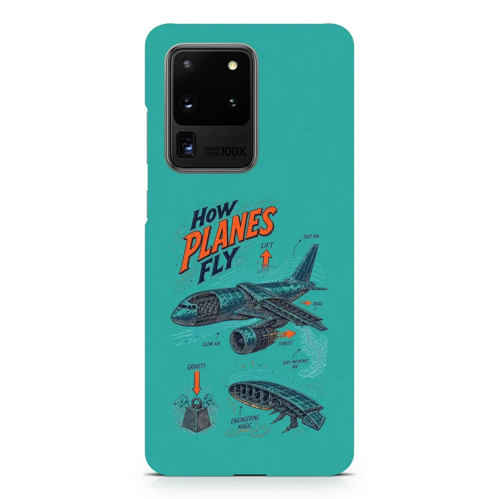 How Planes Fly V2 design on samsung case - turquoise