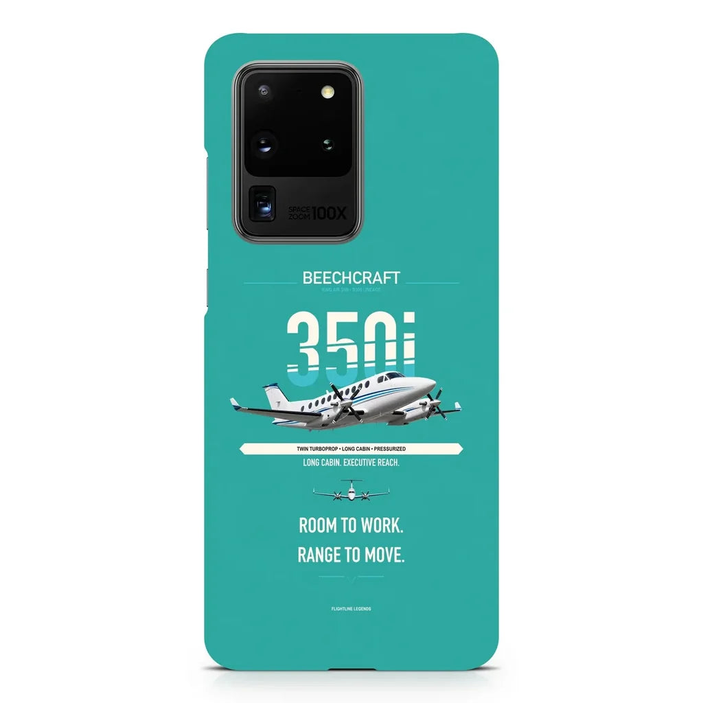 King Air 350i design on samsung case - turquoise