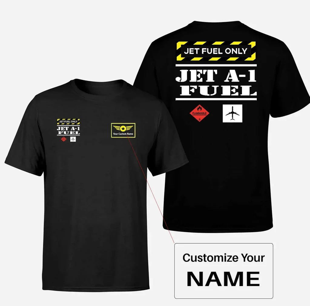 Jet Fuel Only aviation design printed on soft cotton double-side print T-shirt.