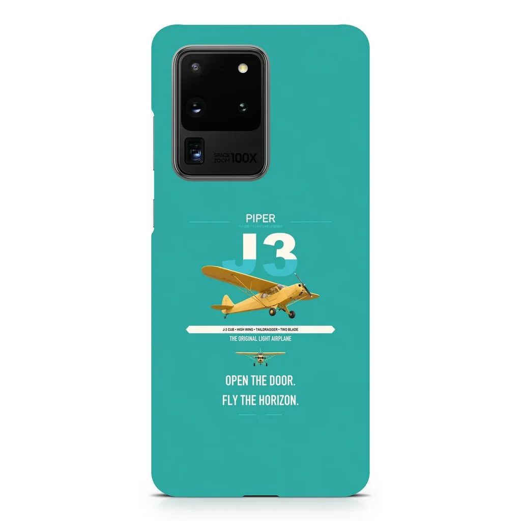 Piper J-3 Cub design on samsung case - turquoise