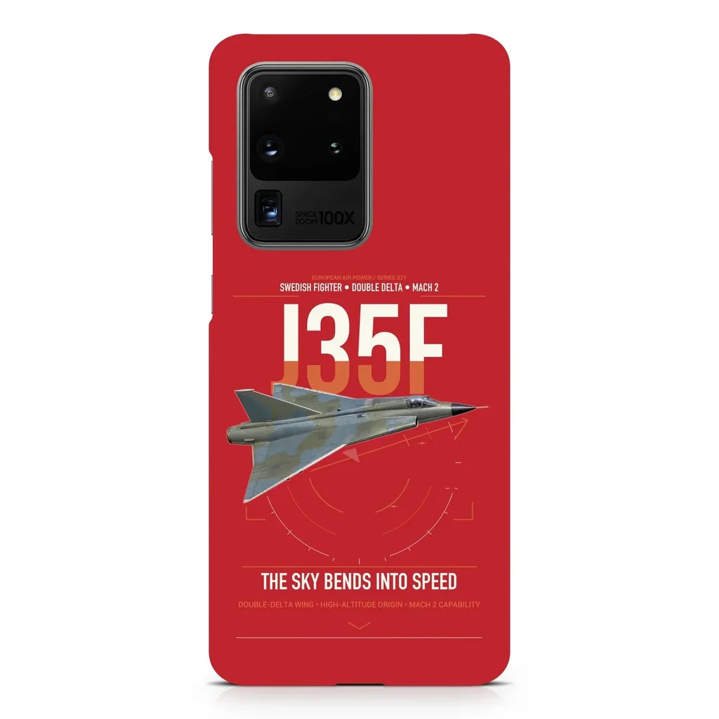 Saab J 35F Draken design on samsung case - red