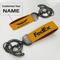 Thumbnail for FedEx Horseshoe Buckle key chain, Yellow + Name