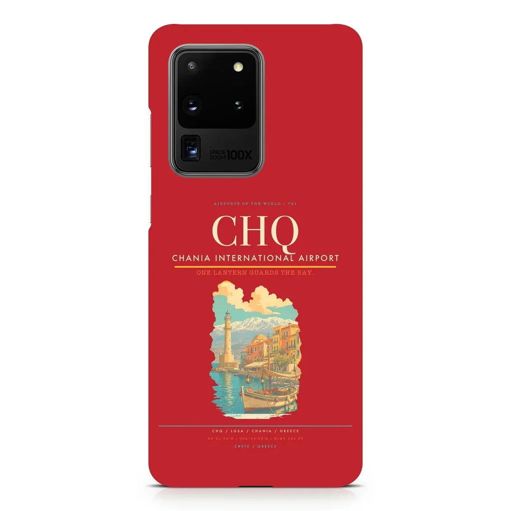 Chania International Airport CHQ design on samsung case - red