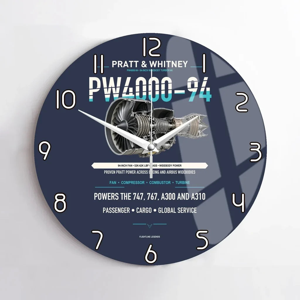 PW4000-94 design on navy blue no frame wall clock