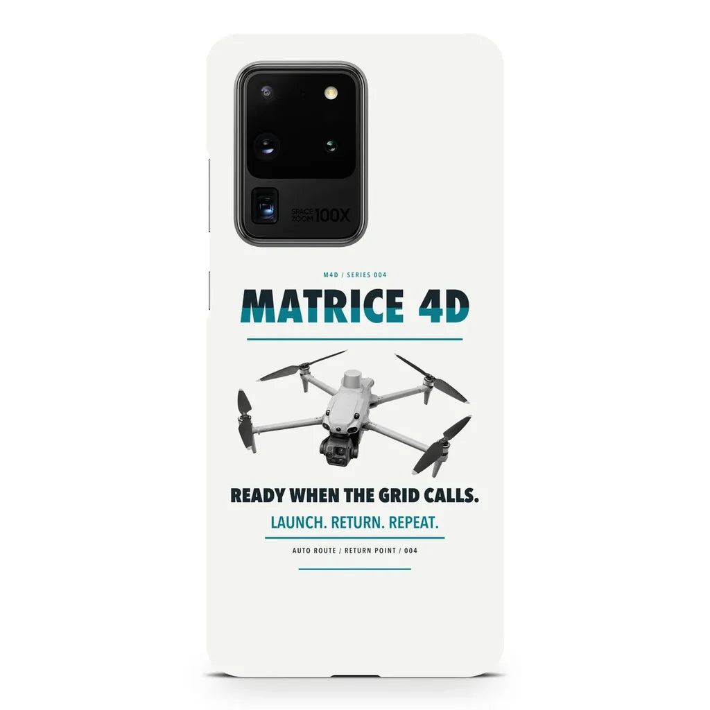 DJI Matrice 4D design on samsung case - white