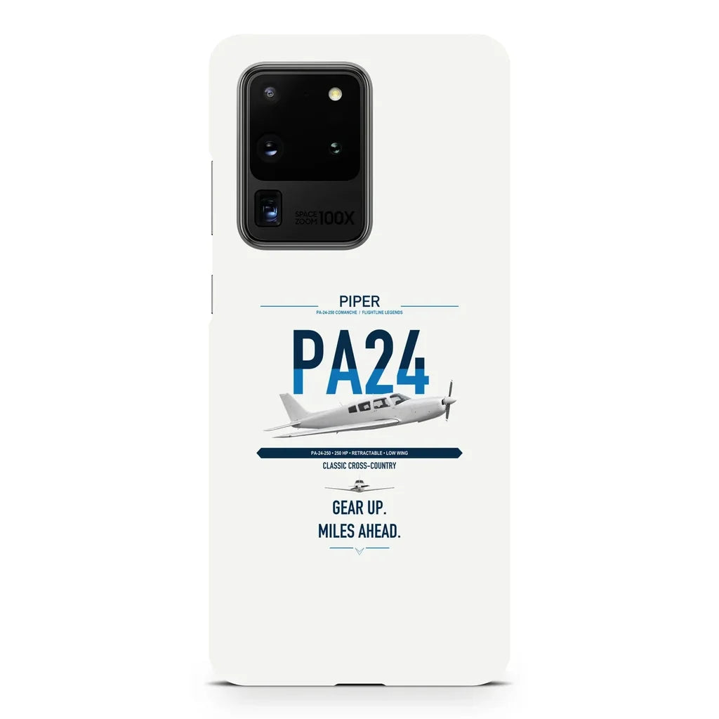 Piper PA-24-250 Comanche 250 design on samsung case - white