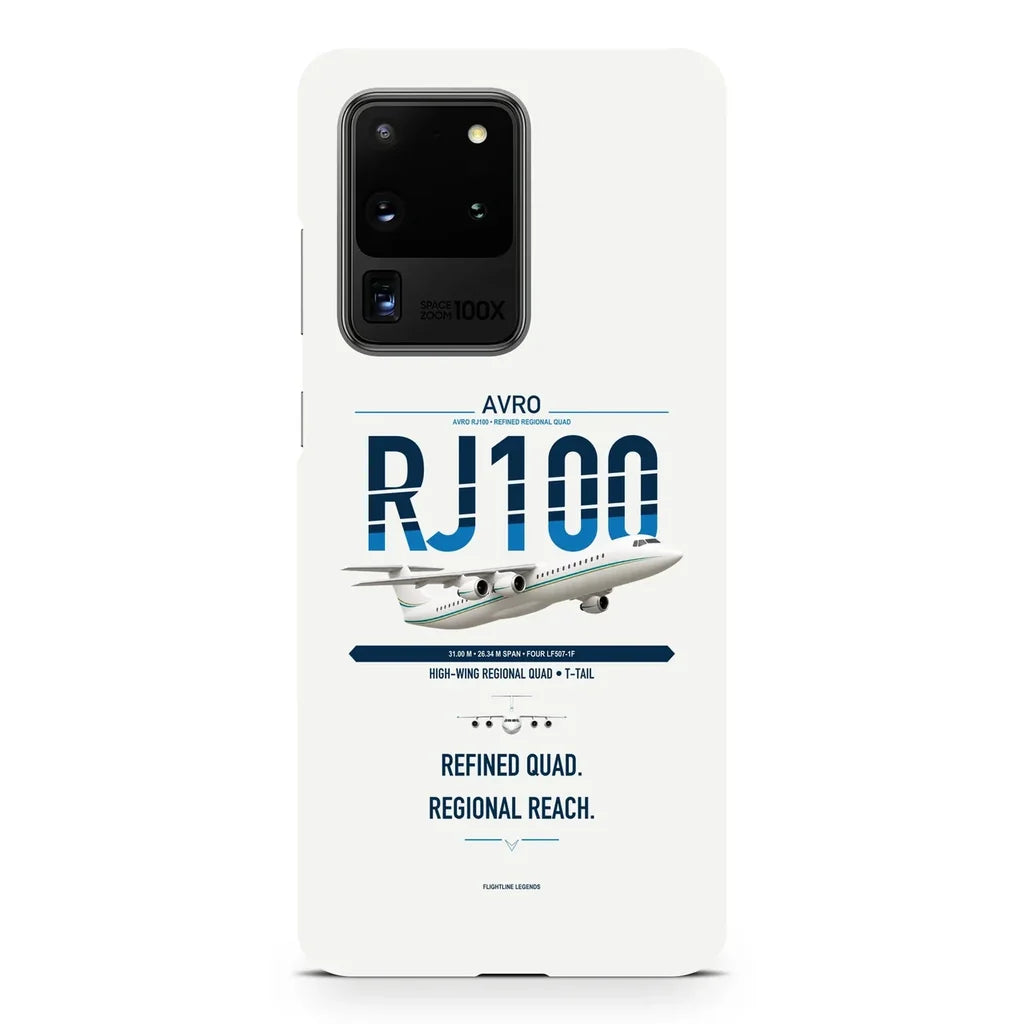 Avro RJ100 design on samsung case - white