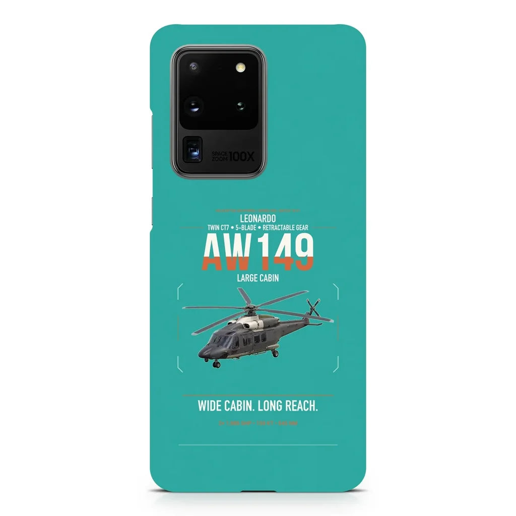Leonardo AW149 design on samsung case - turquoise