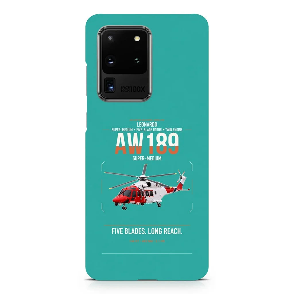 Leonardo AW189 design on samsung case - turquoise