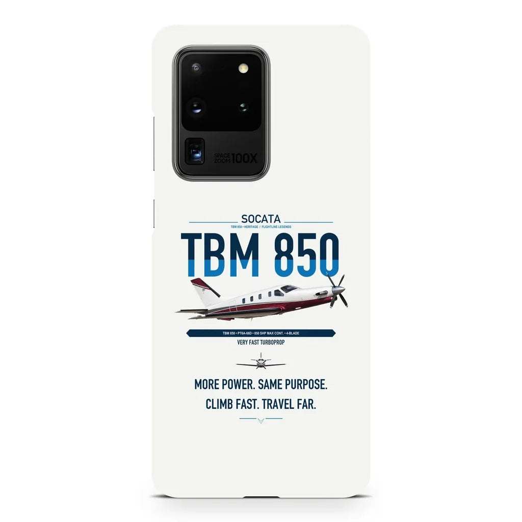 Socata TBM 850 design on samsung case - white