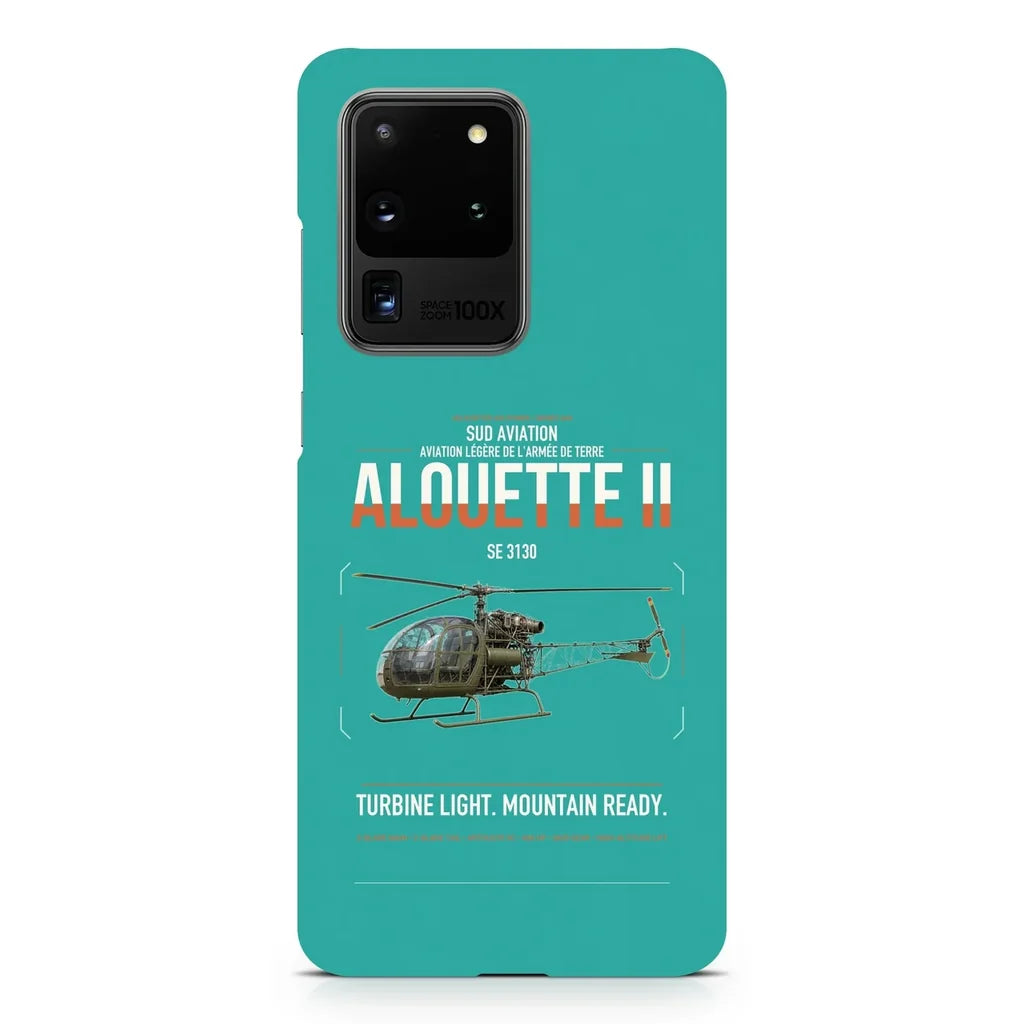 Sud Aviation SE 3130 Alouette II design on samsung case - turquoise
