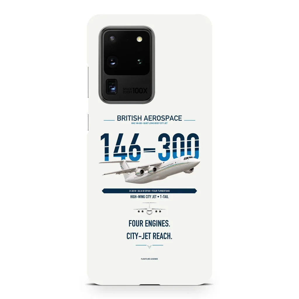 BAe 146-300 design on samsung case - white