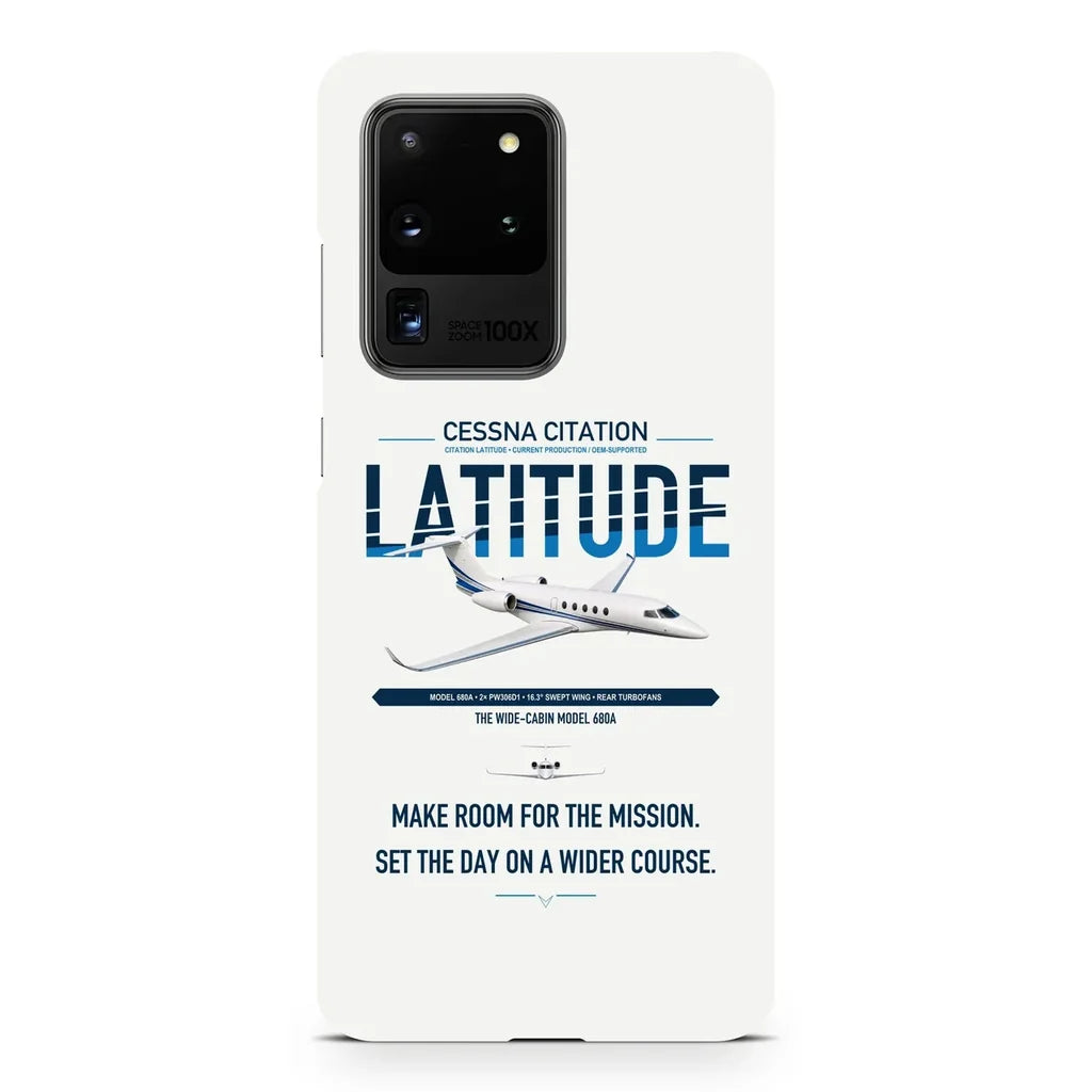 Cessna Citation Latitude design on samsung case - white