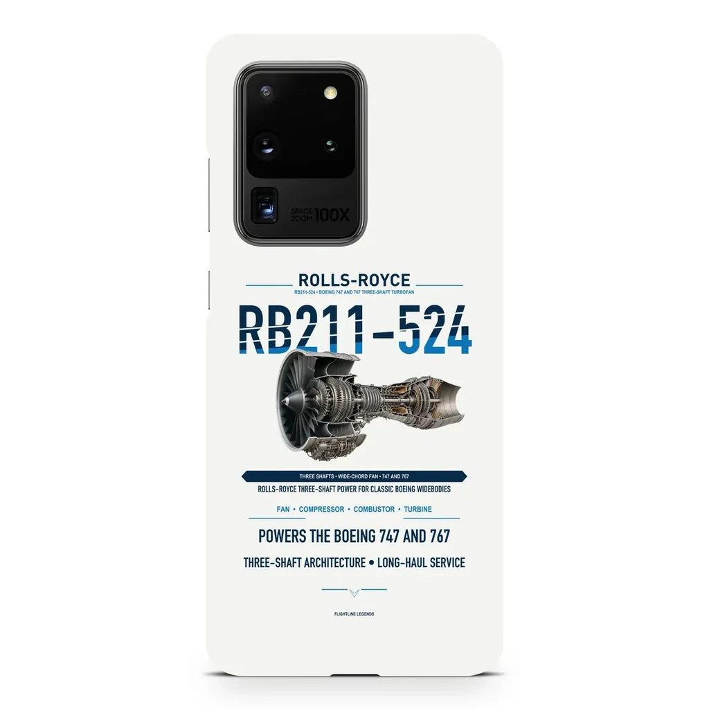RB211-524 design on samsung case - white