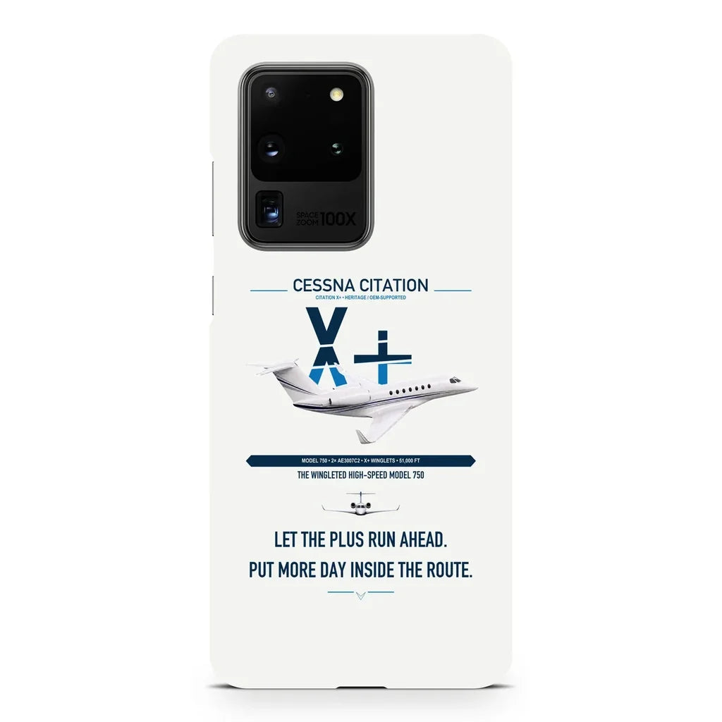 Cessna Citation X+ design on samsung case - white