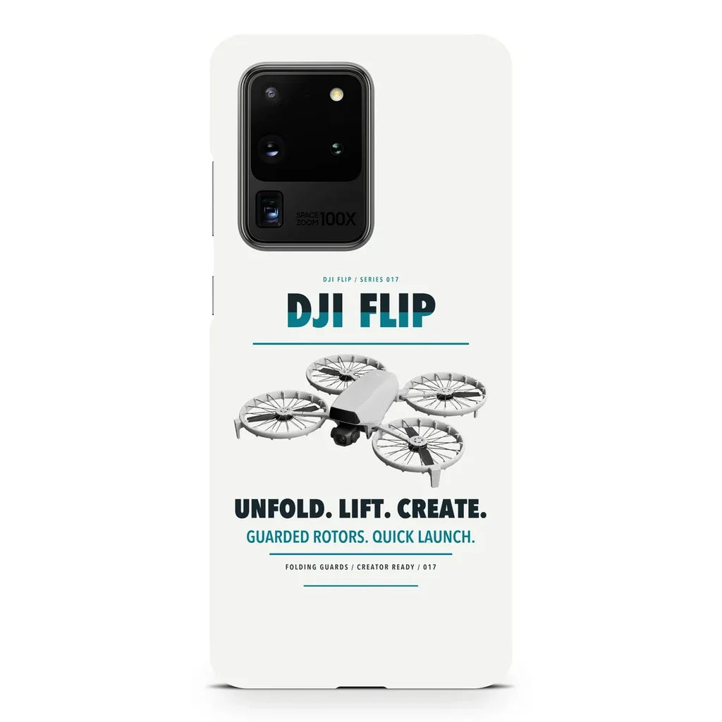 DJI Flip design on samsung case - white
