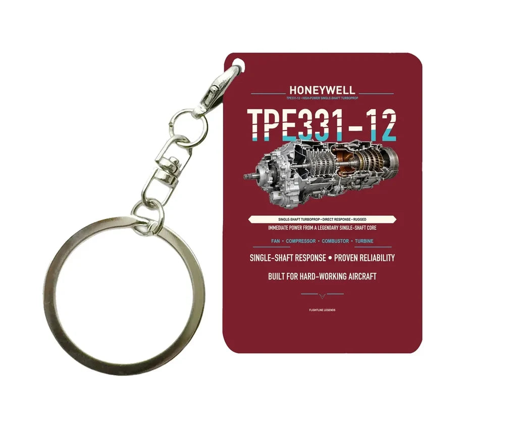 TPE331-12 Key Chain design on dark red key chain