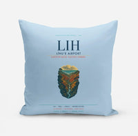 Thumbnail for Līhuʻe Airport (LIH) design on light blue pillow